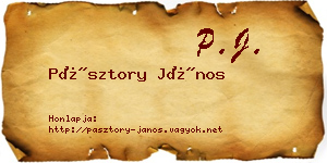 Pásztory János névjegykártya