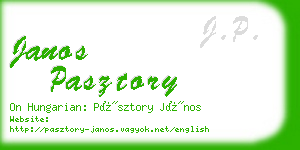 janos pasztory business card